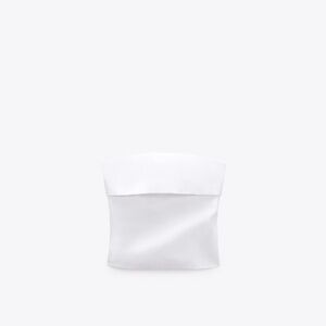 Zara White Strapless Top L NWT